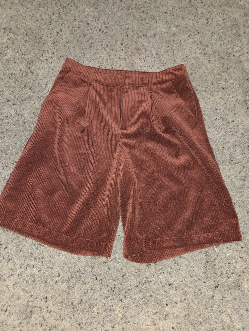 Vintage Rust Corduroy High-Waist Shorts